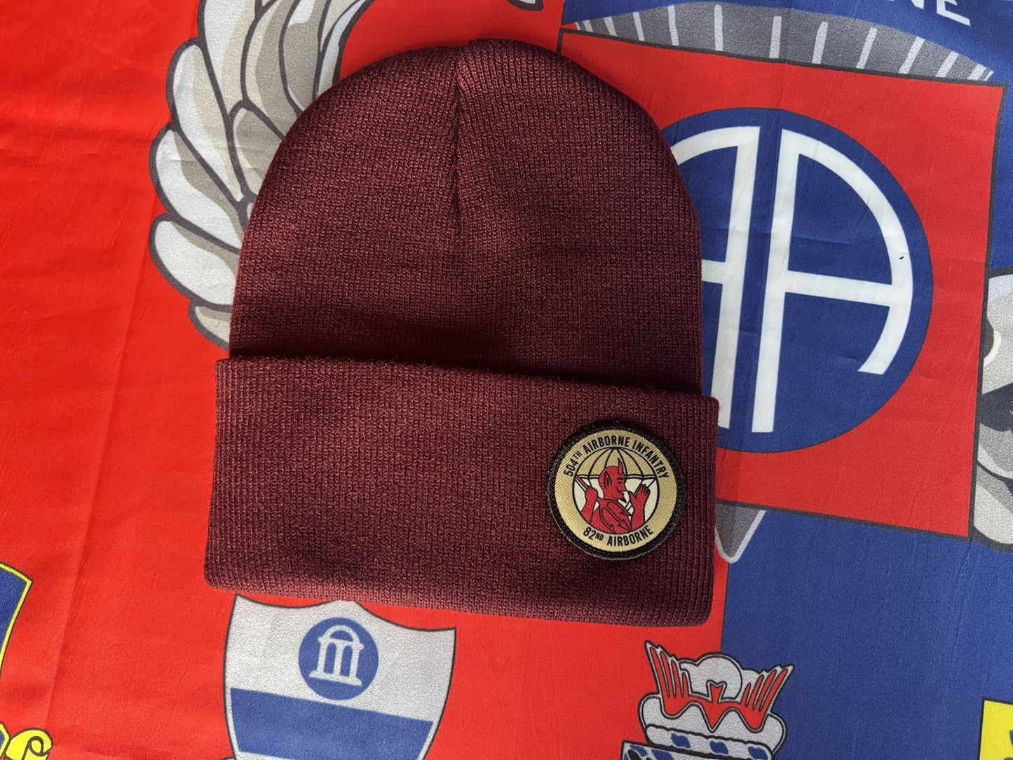 1 504th Red Devil Maroon Beanie