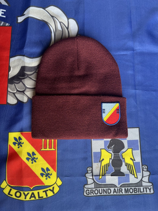 3rd BN 82nd CAB Maroon Beanie